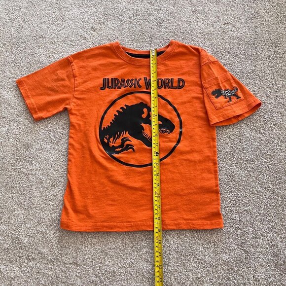 Y2K Jurassic World Baby-tee Orange Cotton Top - Picture 6 of 7